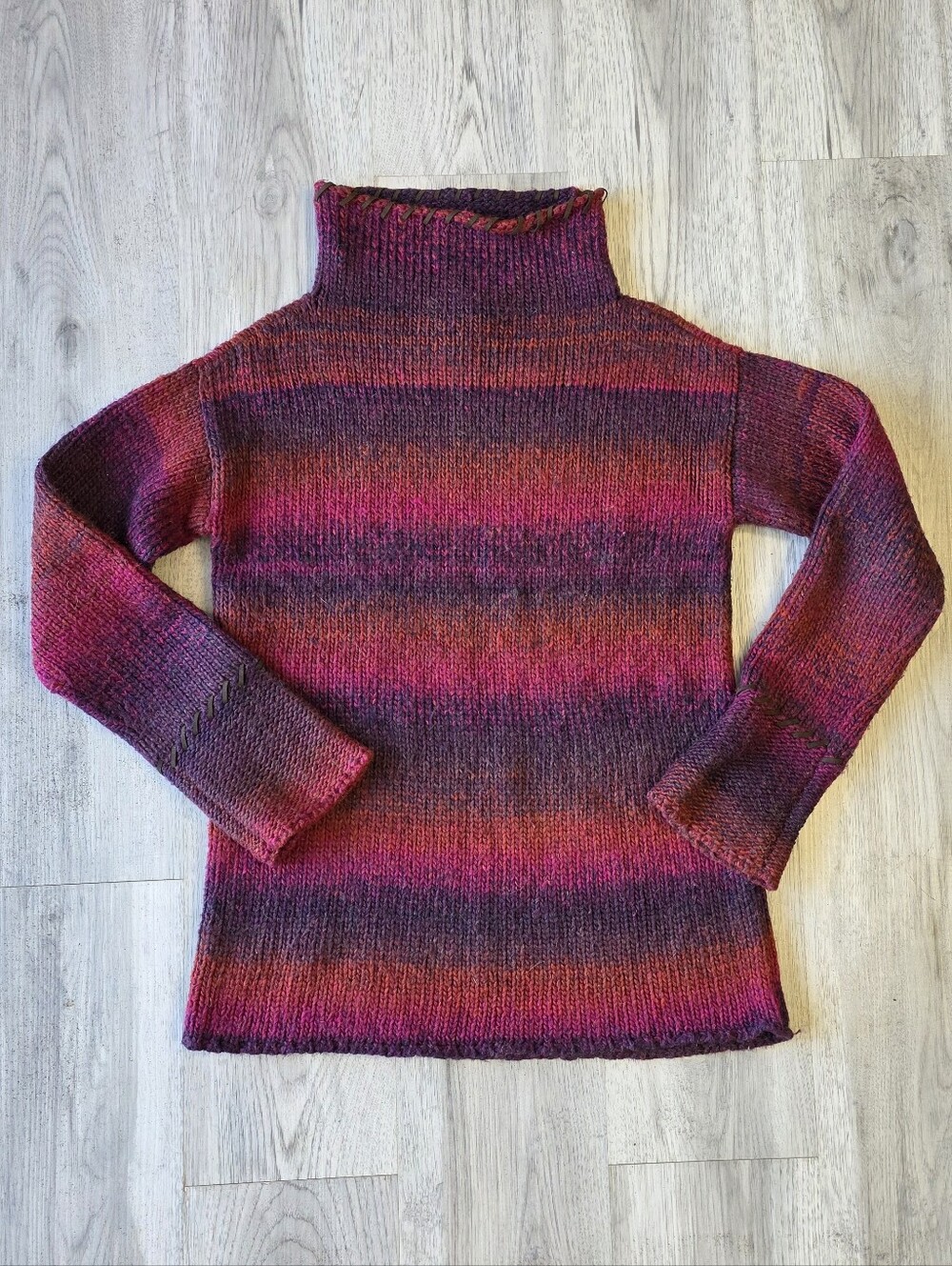 DKNY City Wool Blend Striped Turtleneck Sweater XS
